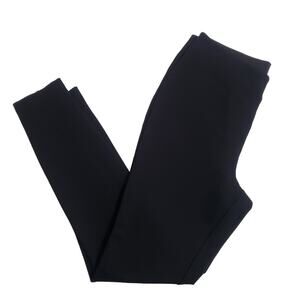 Lands End High Rise Slim Leg Pants Black Career Work Rayon Spandex M/T 10 - 12